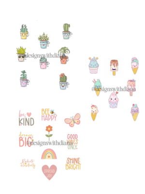 Waterproof Cheerful Treats & Floral Joy Sticker Bundle