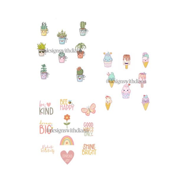 Cheerful Treats & Floral Joy Sticker Bundle Waterproof Cheerful Treats & Floral Joy Sticker Bundle