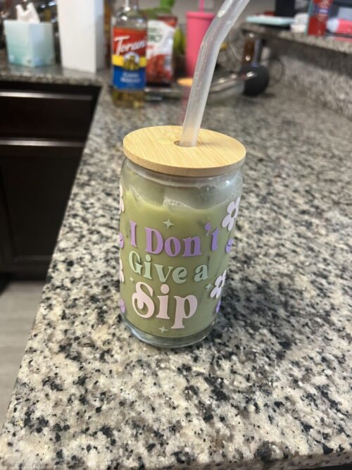 I Don't Give a Sip 16oz Glass Cup - Image 2