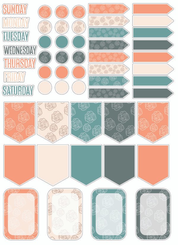 Peaches and Cream Stickers Brighten Your Notes with Peach, Cream, and Blue Stickers