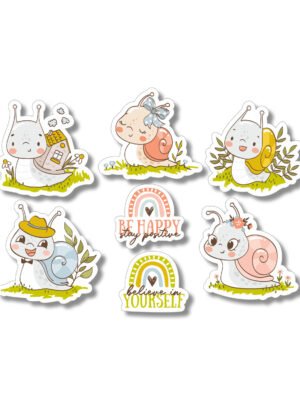 Adorable Waterproof Snail Family Stickers