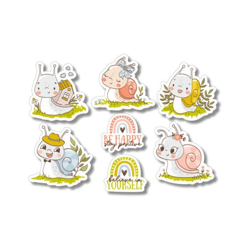 Adorable Waterproof Snail Family Stickers