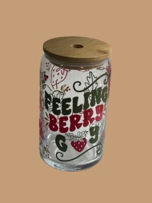 16oz Glass Cup Feeling Berry Gay