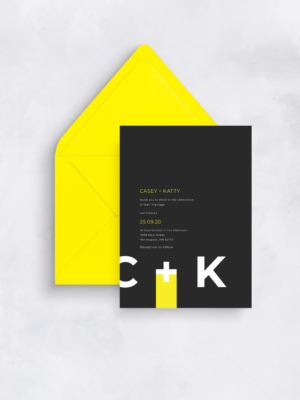 Black & Yellow Wedding Invite