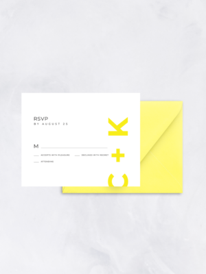 Black and Yellow RSVP Card and Sorbet Yellow Envelope