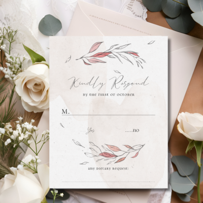 Blush Foliage Wedding RSVP