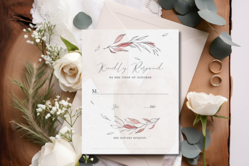 Blush Foliage Wedding RSVP