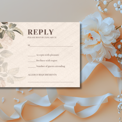 Boho Terracotta Wedding RSVP Mockup