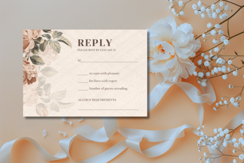 Boho Terracotta Wedding RSVP Mockup