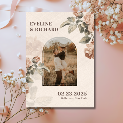 Boho Terracotta Wedding Save the Date Mockup