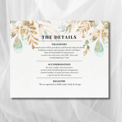 Classy Floral Wedding Details mockup