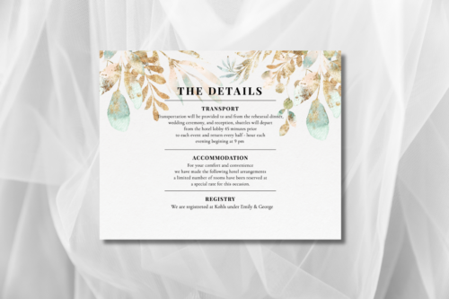 Classy Floral Wedding Details mockup