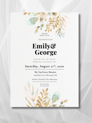 Classy Floral Wedding Invite mockup