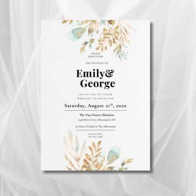 Classy Floral Wedding Invite mockup