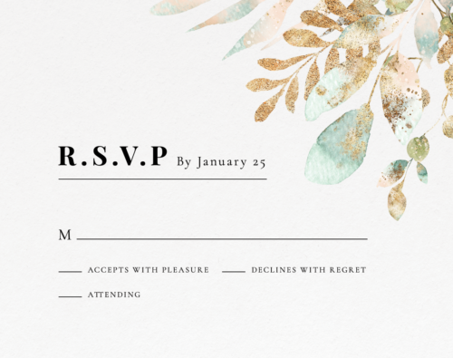 Classy Floral Wedding RSVP