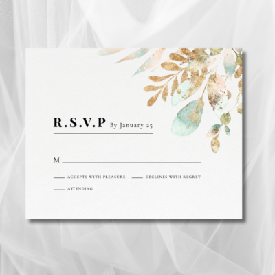 Classy Floral Wedding RSVP mockup