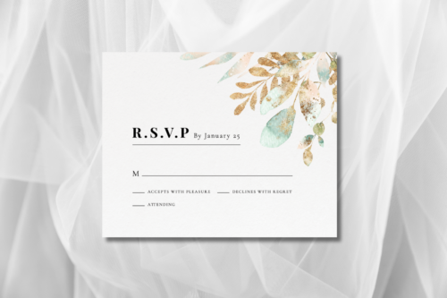 Classy Floral Wedding RSVP mockup