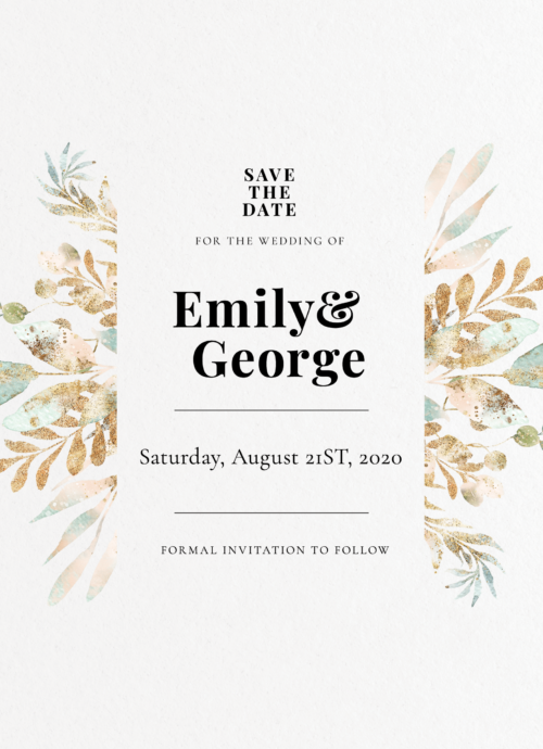 Classy Floral Wedding Save The Date