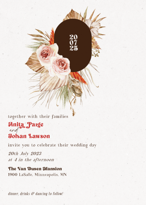 Desert Boho Wedding Invite