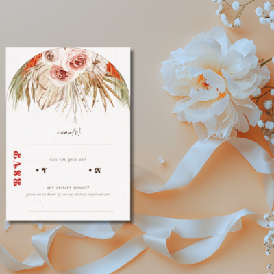 Desert Boho Wedding RSVP Mockup