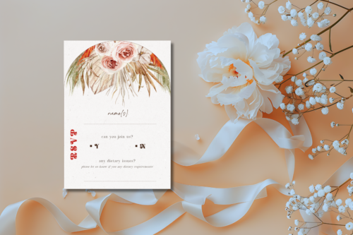 Desert Boho Wedding RSVP Mockup