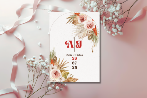 Desert Boho Wedding Save the Date Mockup