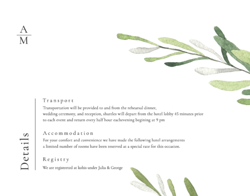 Green Foliage Details Card