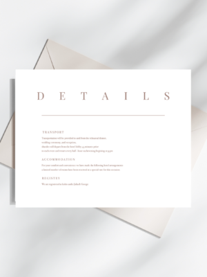 Modern Brown Wedding Details card mockup