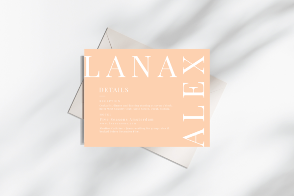 Modern Colorful Wedding details mockup Modern Colorful Wedding details