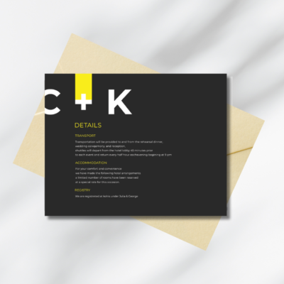 Black and yellow details card mockup