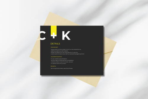 Black and yellow details card mockup