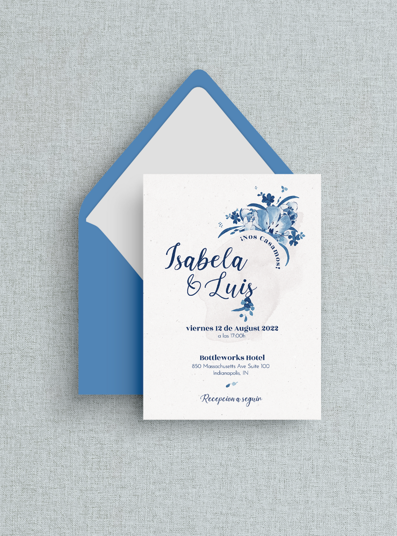 Elegant Delft Blue Wedding Invite Elegant Delft Blue Invite mockup - Designs with Diana