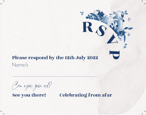 Elegant Delft Blue RSVP