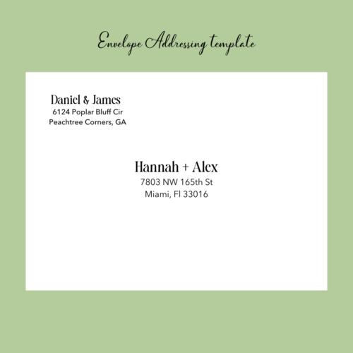 Envelope addressing template