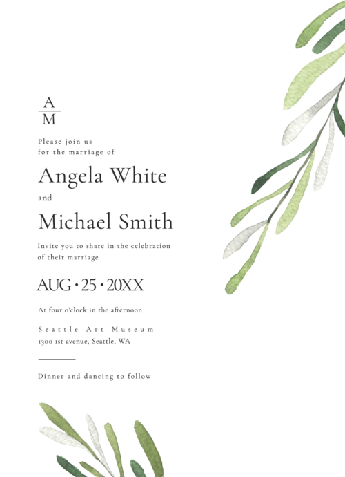 Green Foliage Invitation