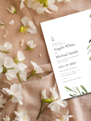 Green Foliage Invitation Mockup Green Foliage Invitation Mockup