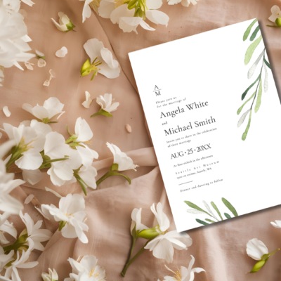 Green Foliage Invitation Mockup