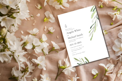 Green Foliage Invitation Mockup