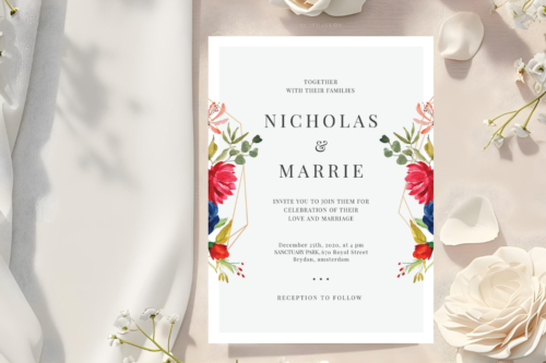 Romantic Floral Wedding Invite