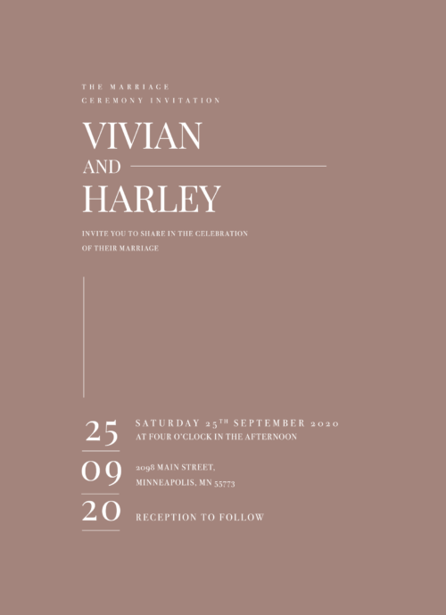 Modern Brown Wedding Invite