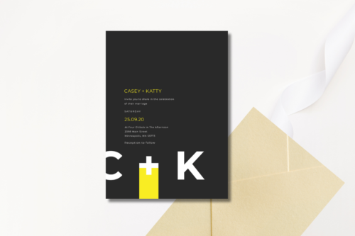 Black & Yellow Wedding invite