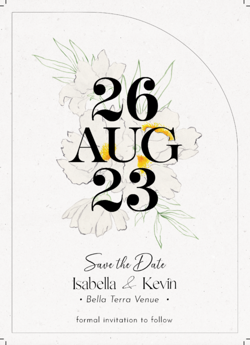 Luxe Floral Outline Wedding Save the Date - Image 3