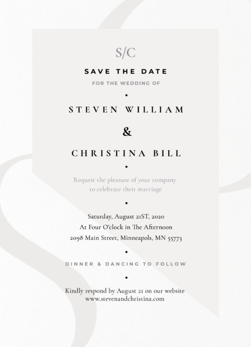 Elegant Modern Minimal -Save The Date