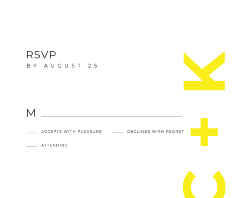 Black & Yellow Theme RSVP Card - Image 3