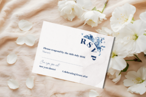 Elegant Delft blue rsvp