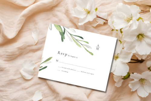 Green Foliage RSVP Mockup