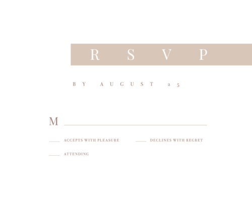 Modern Brown Wedding RSVP card