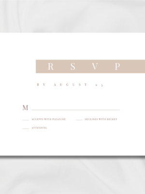 Modern Brown Wedding rsvp card mockup