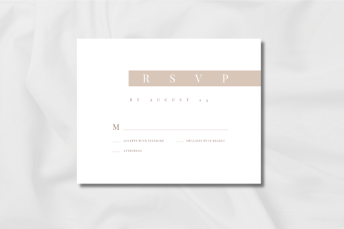 Modern Brown Wedding rsvp card mockup