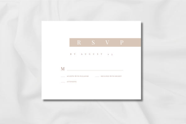 Modern Brown Wedding rsvp card mockup